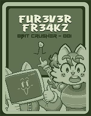 the september edition cover with characters pointing at the title in a gameboy style